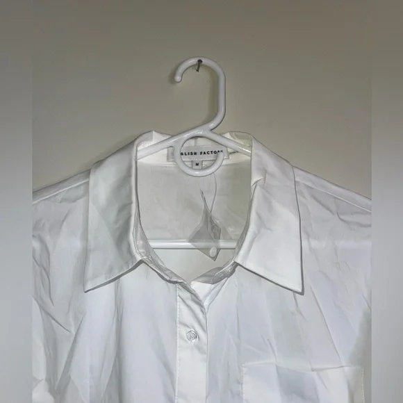 English Factory Faux-Feather Buttondown Shirt size M - Picture 6 of 11